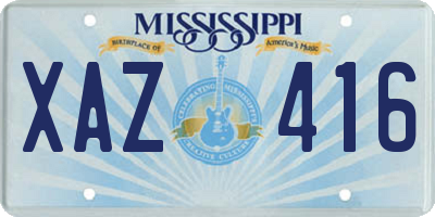 MS license plate XAZ416