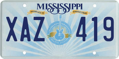 MS license plate XAZ419