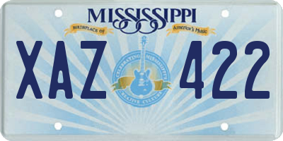 MS license plate XAZ422