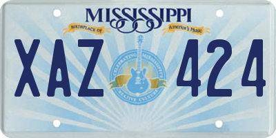 MS license plate XAZ424