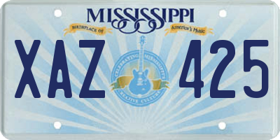 MS license plate XAZ425