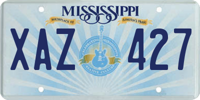 MS license plate XAZ427