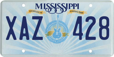 MS license plate XAZ428
