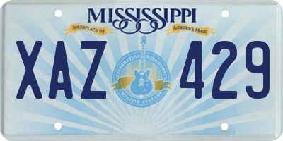 MS license plate XAZ429