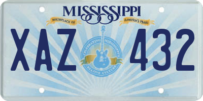 MS license plate XAZ432