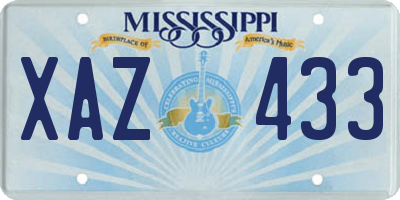 MS license plate XAZ433