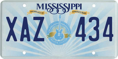 MS license plate XAZ434