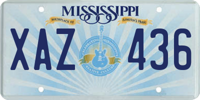 MS license plate XAZ436