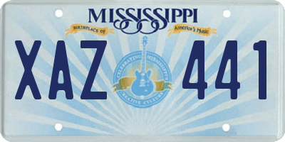 MS license plate XAZ441