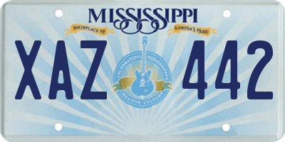 MS license plate XAZ442