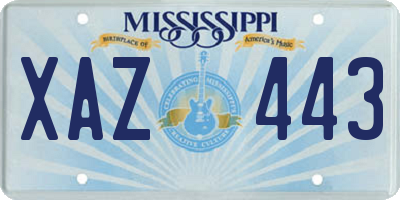 MS license plate XAZ443