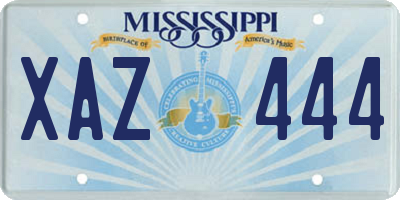 MS license plate XAZ444