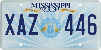 MS license plate XAZ446