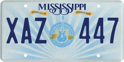 MS license plate XAZ447