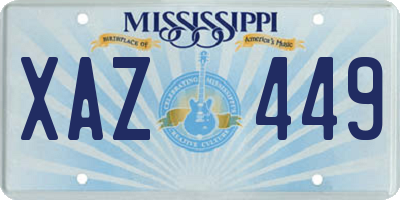 MS license plate XAZ449