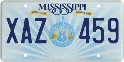 MS license plate XAZ459