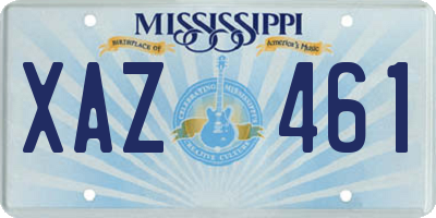 MS license plate XAZ461