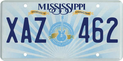 MS license plate XAZ462