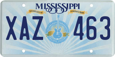 MS license plate XAZ463