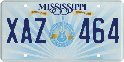 MS license plate XAZ464