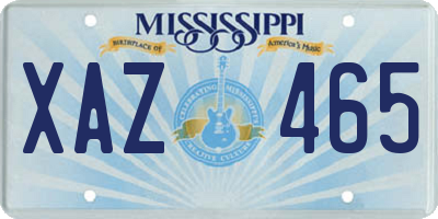 MS license plate XAZ465