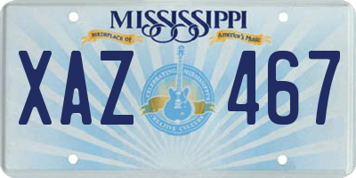 MS license plate XAZ467
