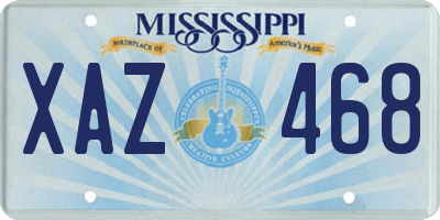 MS license plate XAZ468