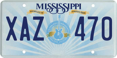 MS license plate XAZ470