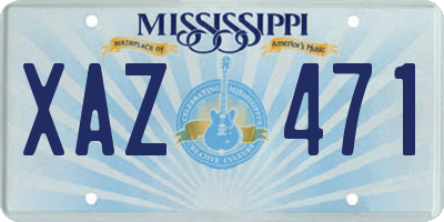 MS license plate XAZ471