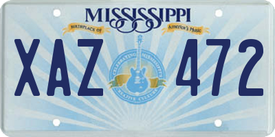 MS license plate XAZ472