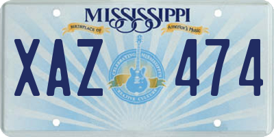 MS license plate XAZ474