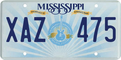 MS license plate XAZ475
