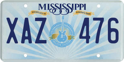 MS license plate XAZ476