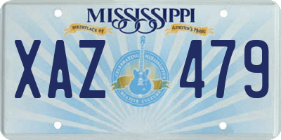 MS license plate XAZ479
