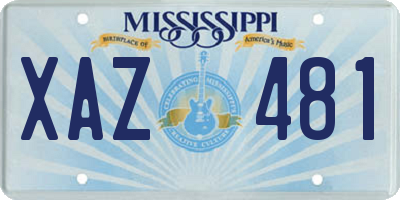 MS license plate XAZ481