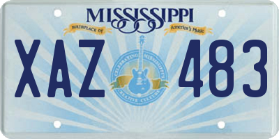 MS license plate XAZ483
