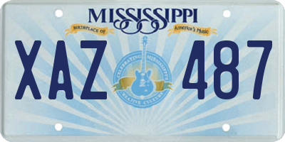 MS license plate XAZ487