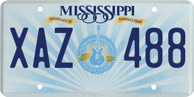MS license plate XAZ488