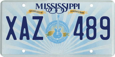 MS license plate XAZ489