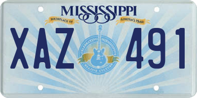 MS license plate XAZ491
