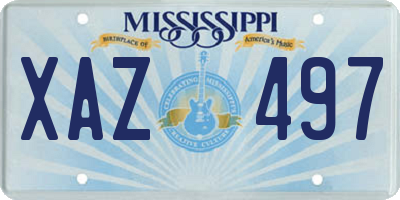 MS license plate XAZ497