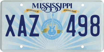 MS license plate XAZ498