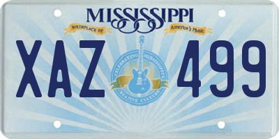 MS license plate XAZ499