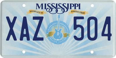 MS license plate XAZ504