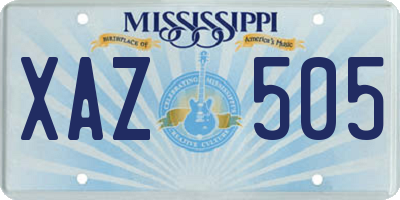 MS license plate XAZ505