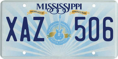 MS license plate XAZ506