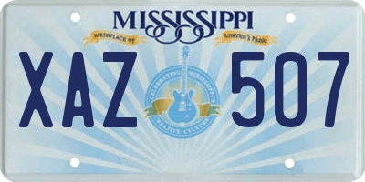 MS license plate XAZ507