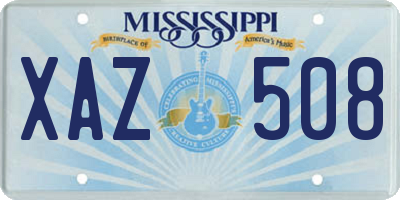 MS license plate XAZ508