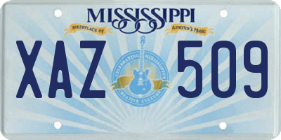 MS license plate XAZ509