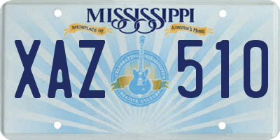 MS license plate XAZ510